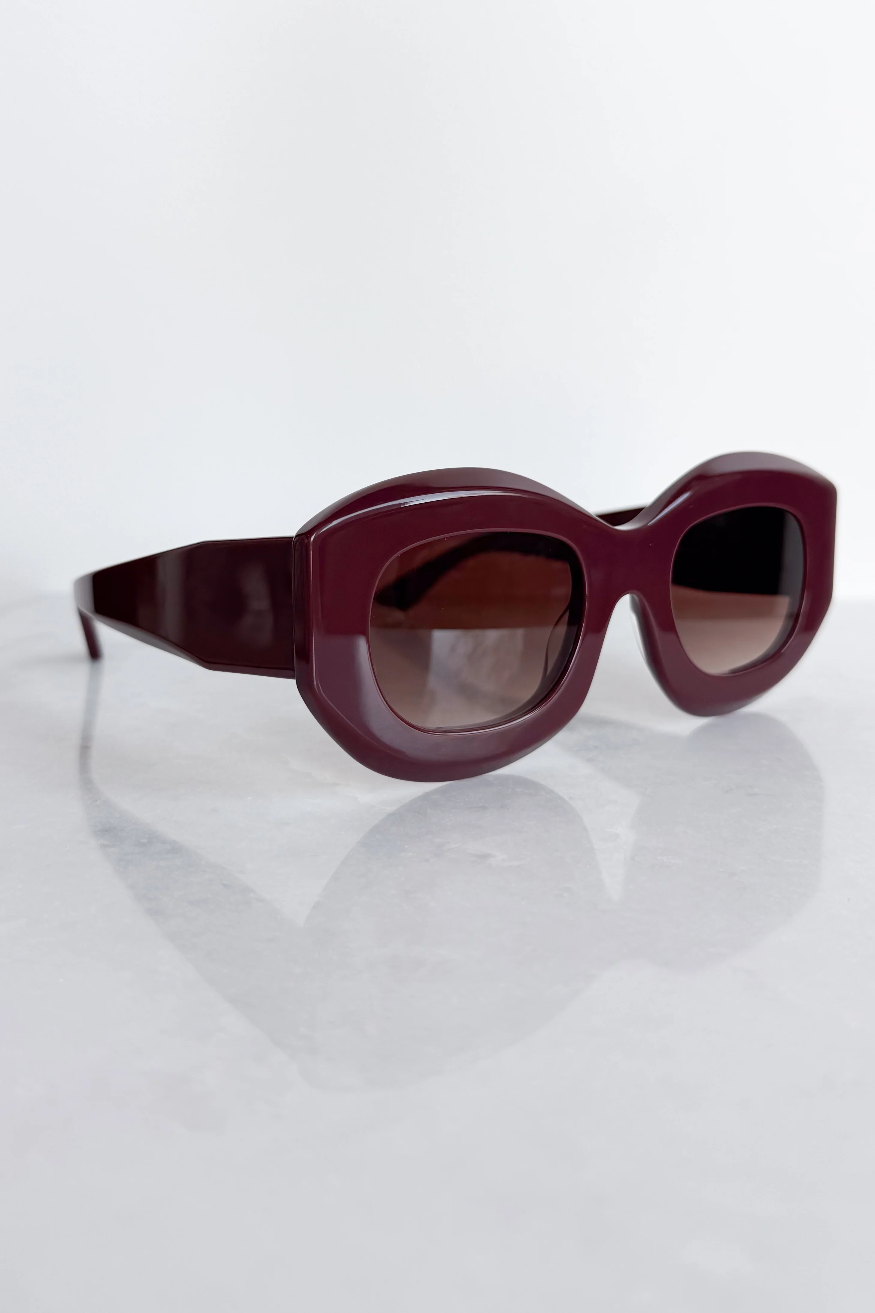 Trophy Burgundy Sunglasses - Image 5